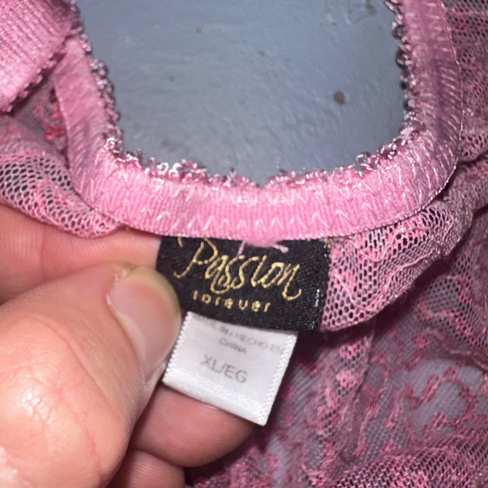 Passion Forever Nightie Gown Women XL Pink Sparkly Sequin Mesh Sleep Dress