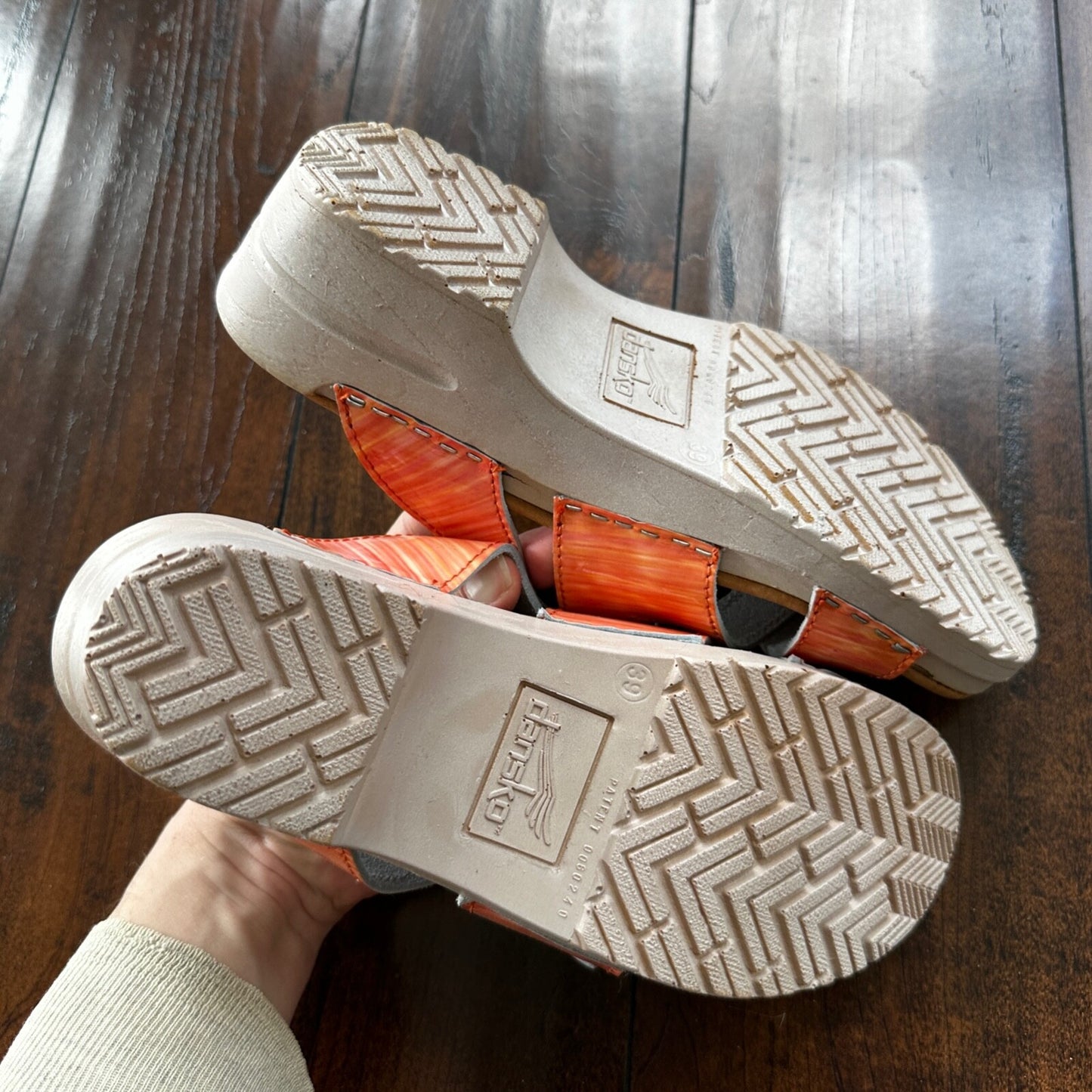 Dansko Sandals Womens 39 Criss Cross Buckle Strap Slide 71202 Pink Leather