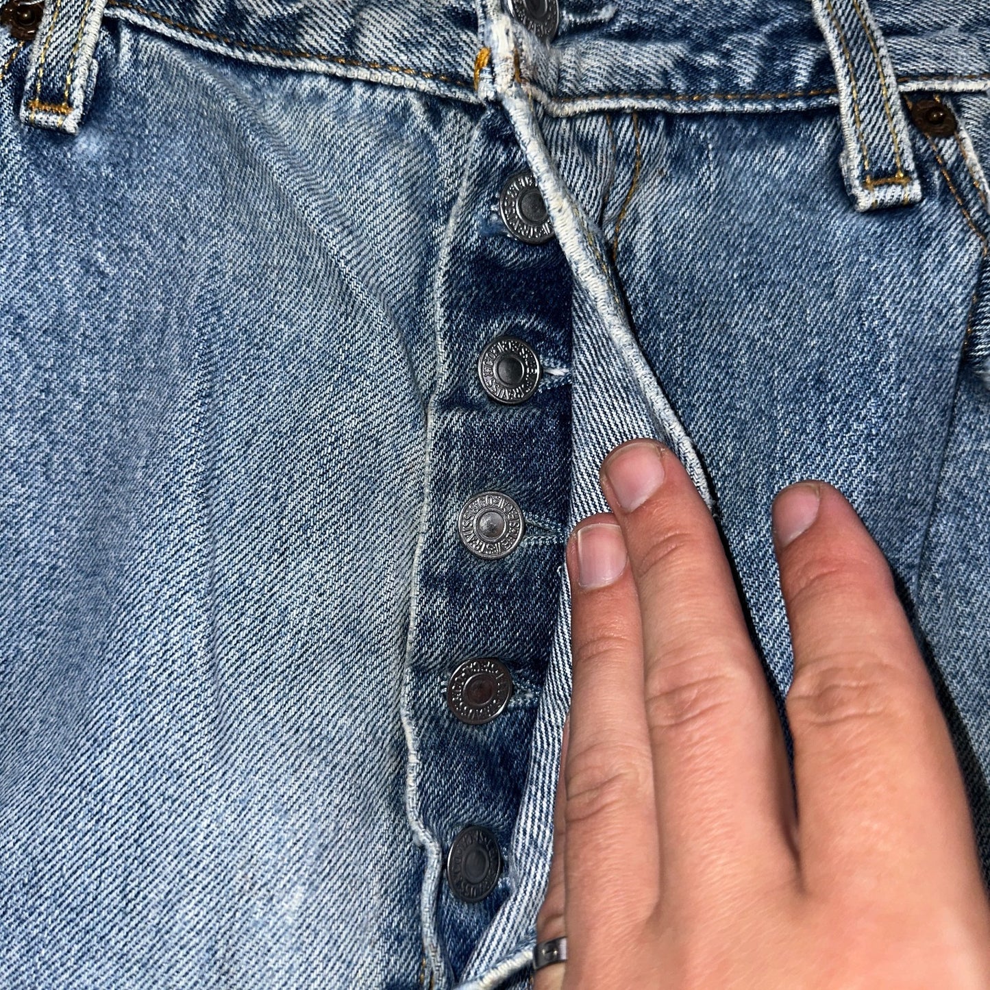 Levis 501 Vintage Y2K 90s XX Straight Leg Jeans Blue Light Wash 38x30 Act 36x30