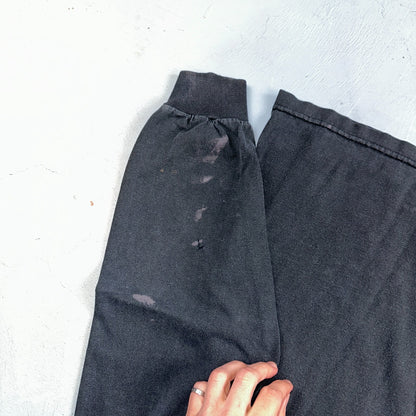 Faded Black Long Sleeve Y2K VTG T Shirt 2000s AAA Thrashed Cool Blank Tee Rips