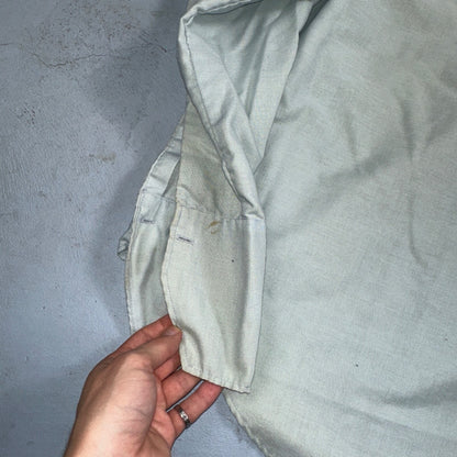 Vintage 70s DaVinci California Mod Long Sleeve Button Shirt Blue Thrashed