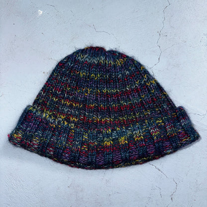 VTG 60s 70s Wool Hand Knit Winter Beanie Hat OSFM Rockabilly Warm Grunge Basic