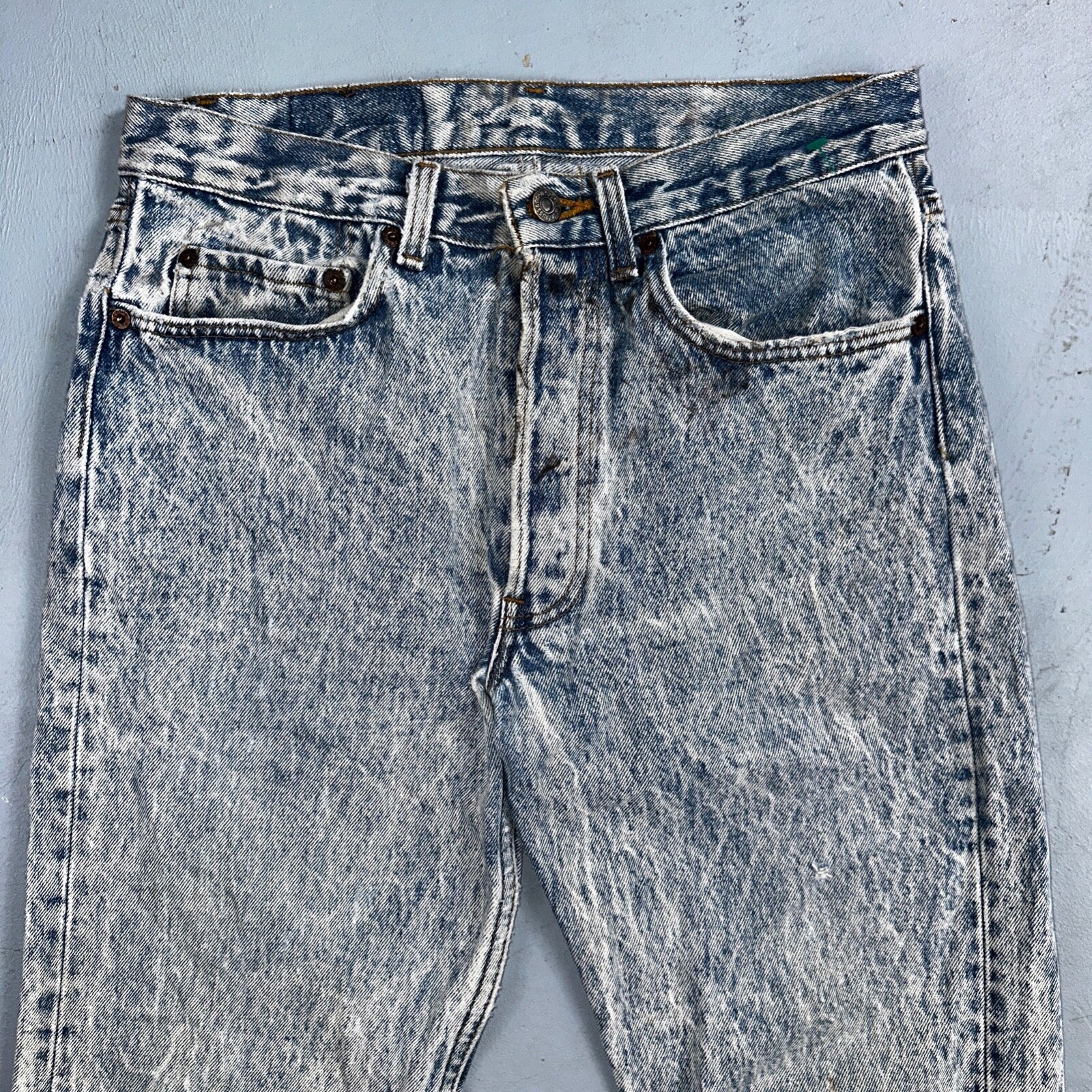 Levis 501 Vintage 80s USA XX Straight Leg Jeans Blue Acid Wash 31x32 Act 30x31