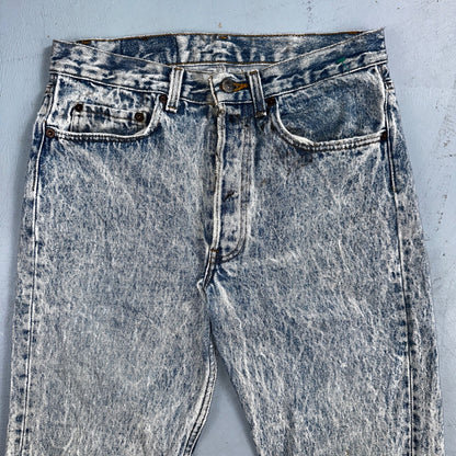 Levis 501 Vintage 80s USA XX Straight Leg Jeans Blue Acid Wash 31x32 Act 30x31