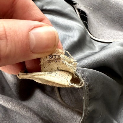 VTG 60s 50s Penneys Rockabilly Gray Wool Long Trench Coat Sz 40 Long Blazer