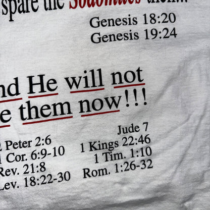 Jesus God VTG T Shirt Sodomite End Of World Genesis Earth Bible Study Graphic