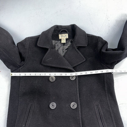 LL Bean Blue 100% Wool Pea Coat 3M Thinsulate Double Breasted Women’s Sz 10 VTG