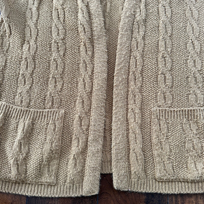 VINTAGE 50s 60s Campus Cardigan Sweater Orlon Acrylic USA Cobain Atomic Brown