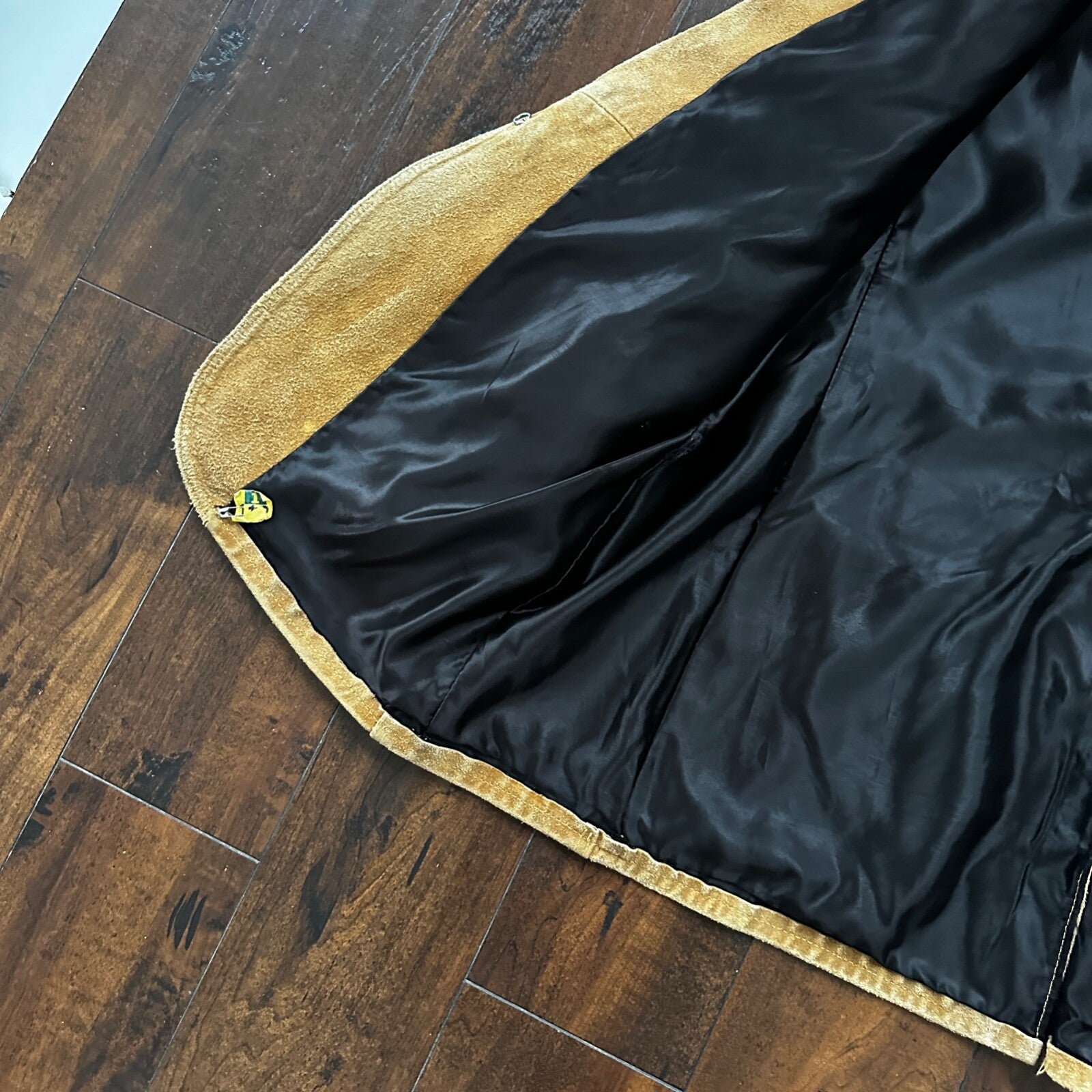 VTG 1960s Brown Leather Suede Hippie Western Coat Jacket 44 Rockabilly 60s 70s