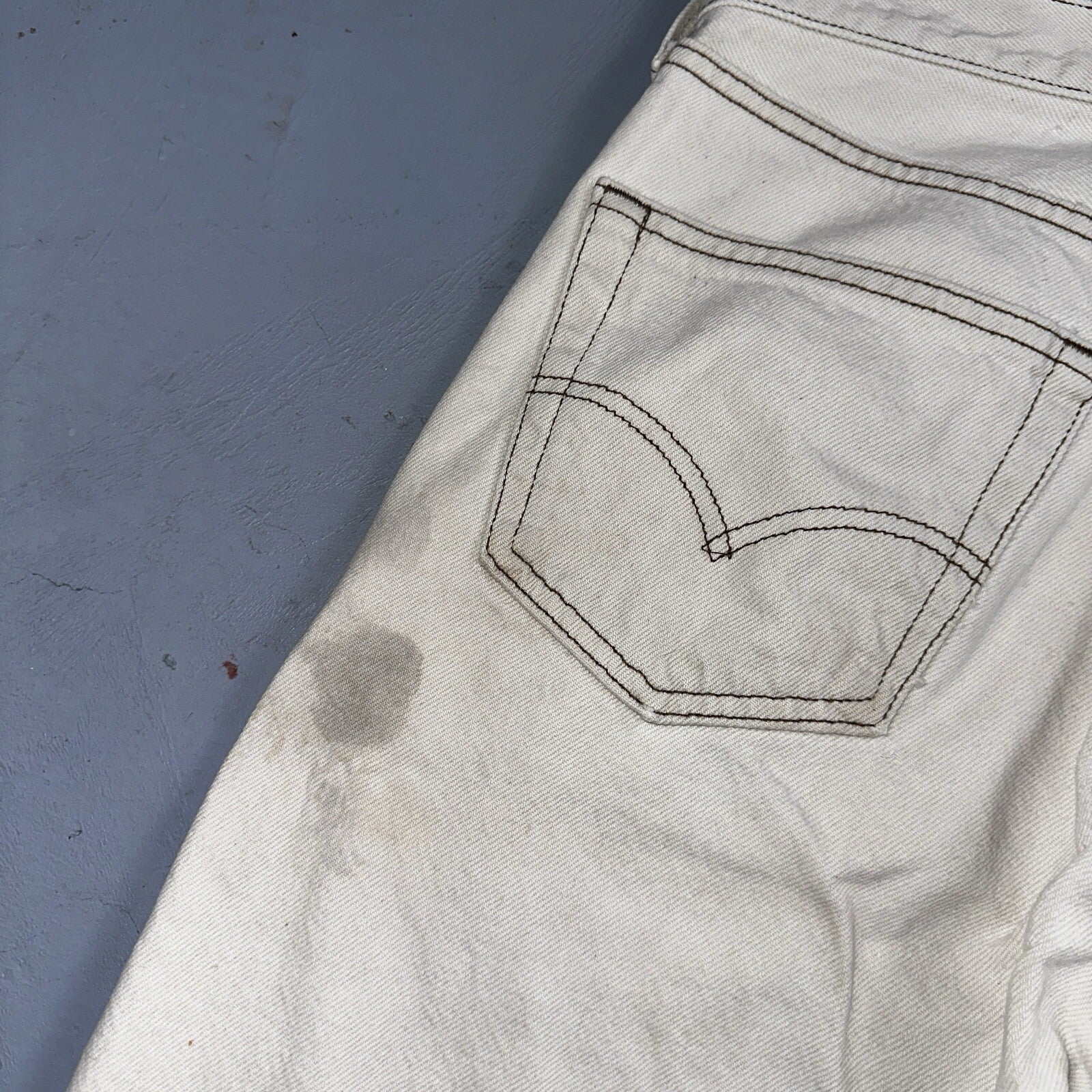 Levis 501 Vintage 90s USA XX Straight Leg Jeans White Stained 32x34 Act 30x33