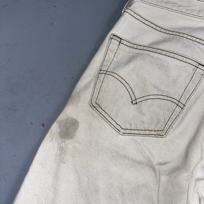 Levis 501 Vintage 90s USA XX Straight Leg Jeans White Stained 32x34 Act 30x33