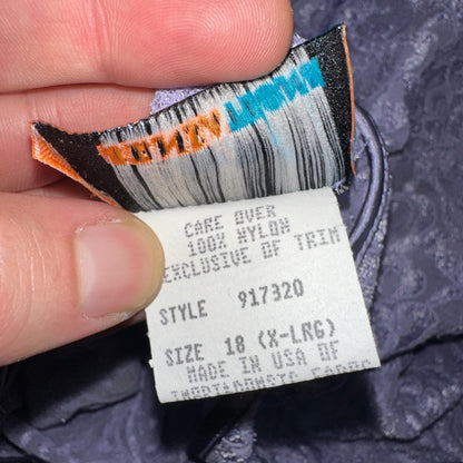 Soft Sensations 80s VTG Women's Lace Trim Satin Mini Slip Lingerie Dress Purple