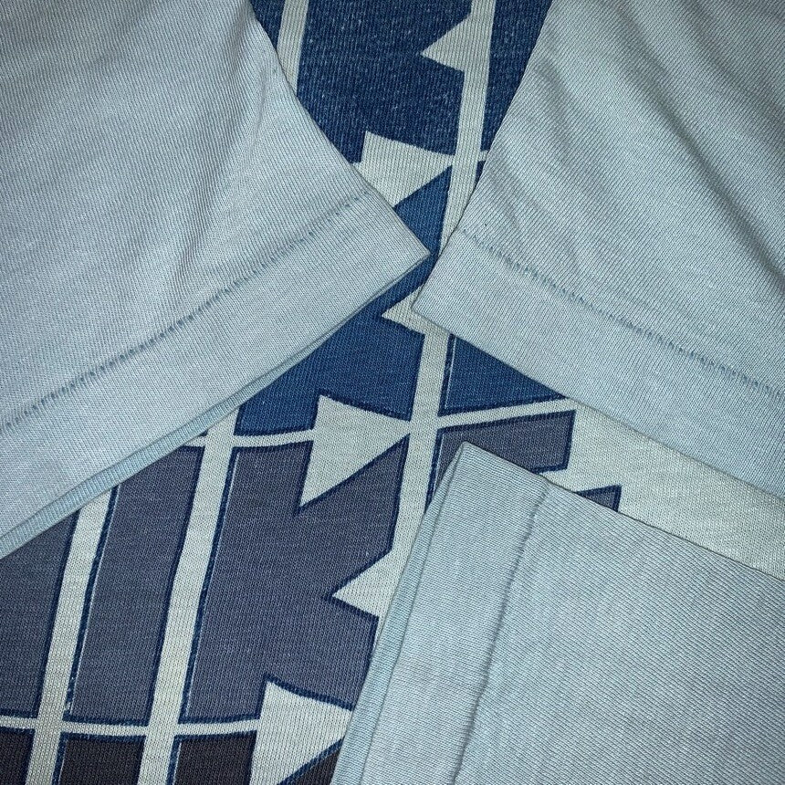 70s Quad Block Print Vintage Nike T Shirt USA Rare Single Stitch Pinwheel Anvil