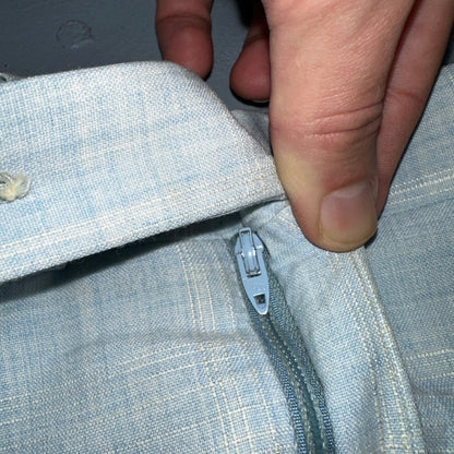 VTG Mens 3 PC Suit 44 Jacket Coat Pants Vest Plaid Rockabilly 70s Stained