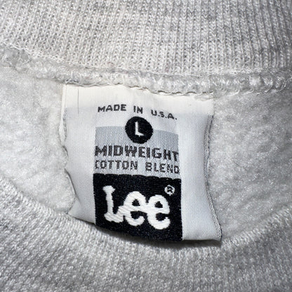 Vintage Buck White Tail Crewneck Sweatshirt Size Large Lee USA Gray Deer Hunting