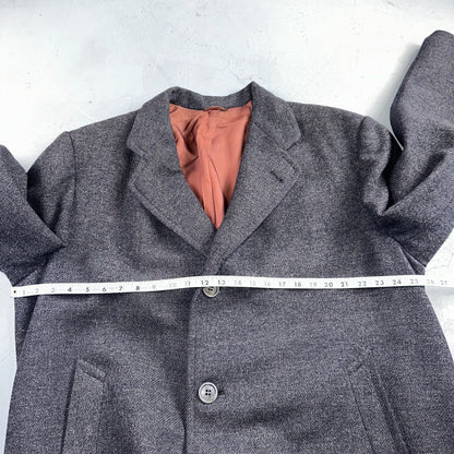 VTG Edward Chapman 1948 Vancouver BC Mens Overcoat Long Coat WWII 1940s Wool