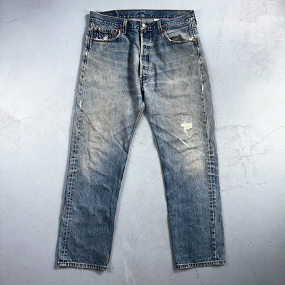 Levis 501 Vintage Y2K 90s XX Straight Leg Jeans Blue Light Wash 36x34 Act 33x30