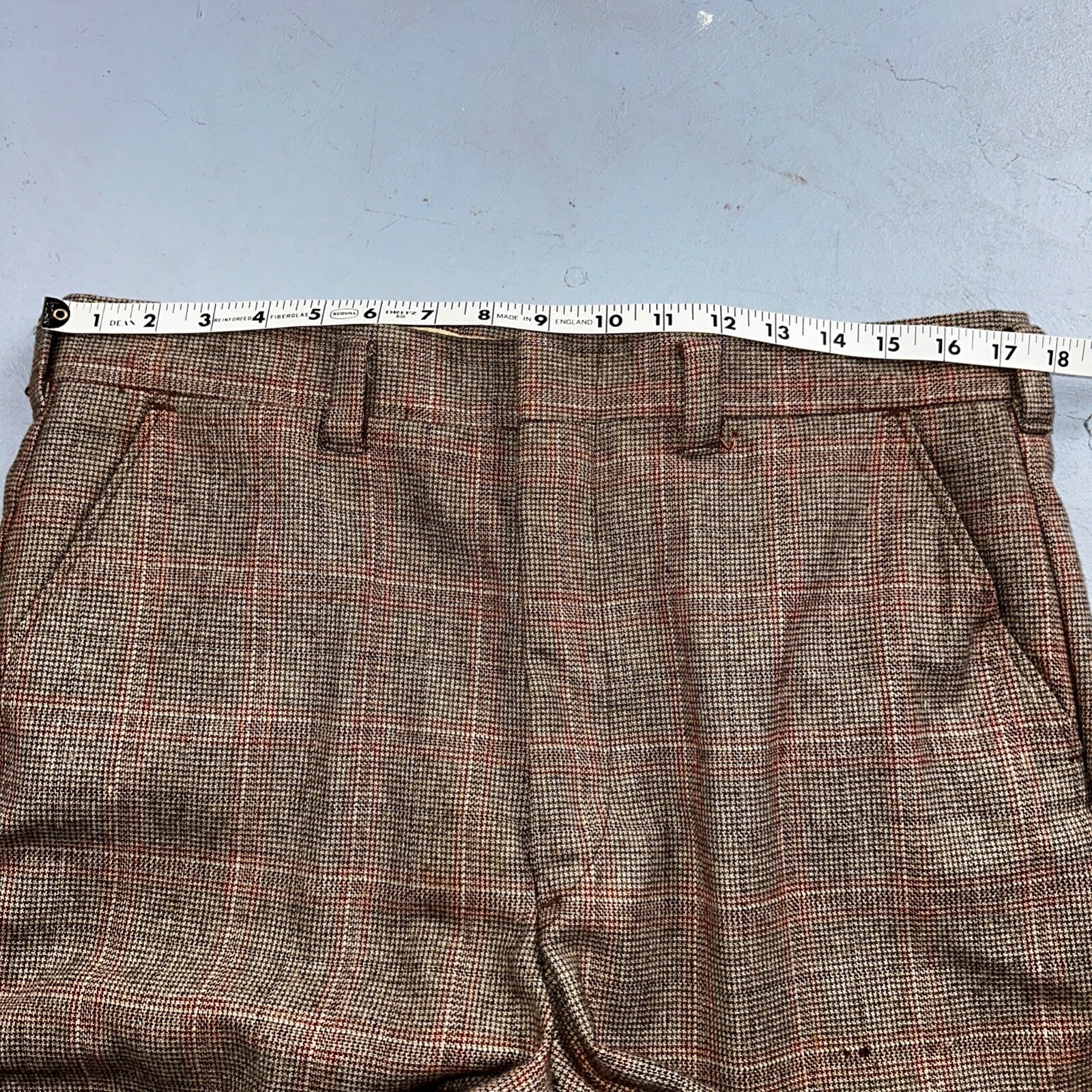 VTG Mens 3 PC Suit 42 Jacket Coat Pants Vest Plaid Rockabilly 70s 1970s Brown