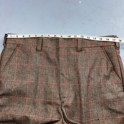 VTG Mens 3 PC Suit 42 Jacket Coat Pants Vest Plaid Rockabilly 70s 1970s Brown