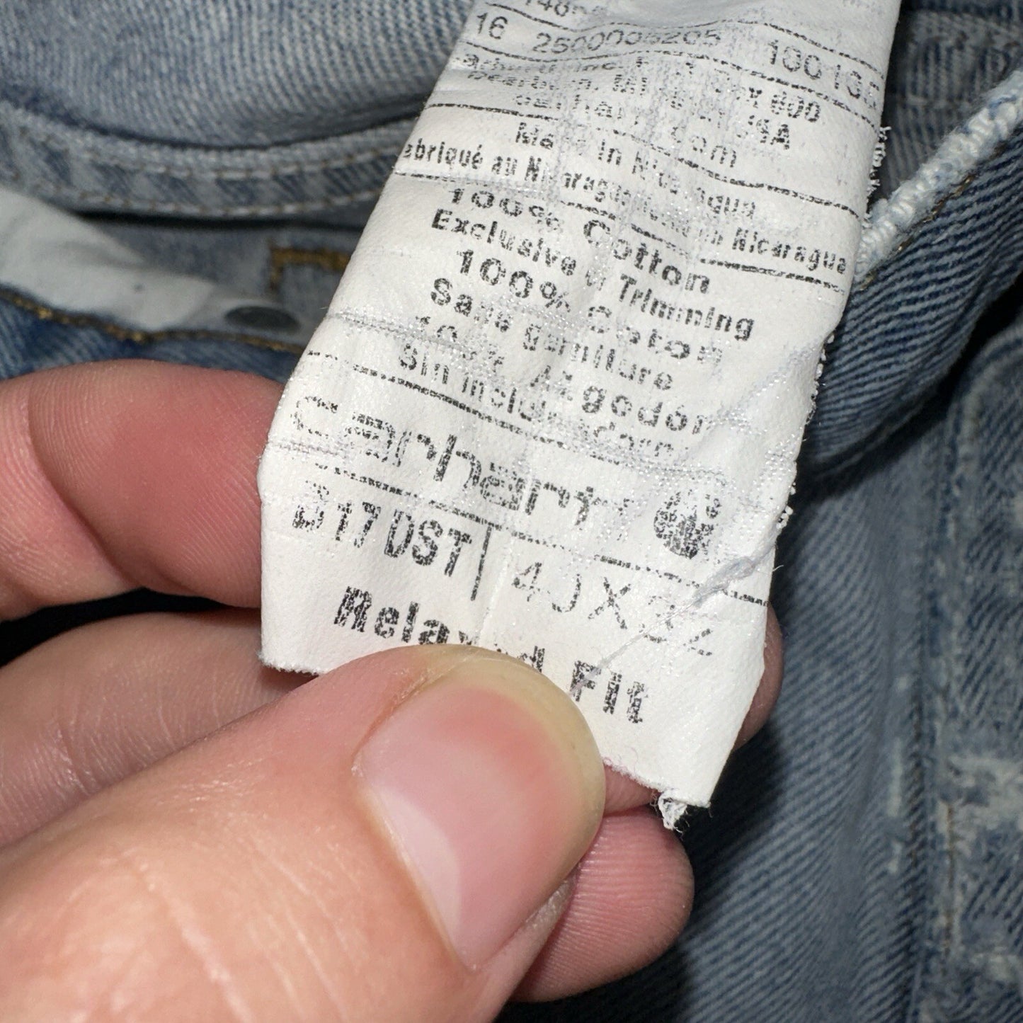 Carhartt B17 DST Relaxed Fit Denim Blue Jeans Mens 40x32 Workwear Denim