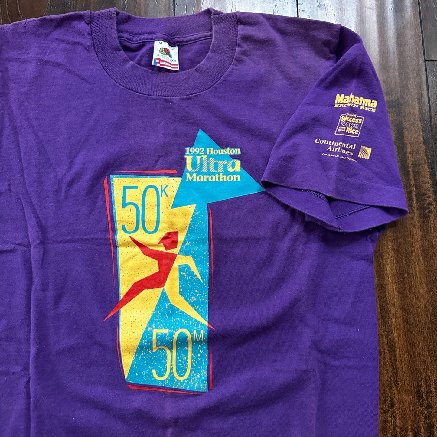 Marathon 50K Running NYC Vintage T Shirt 90s Purple FOTL Single Stitch Run USA
