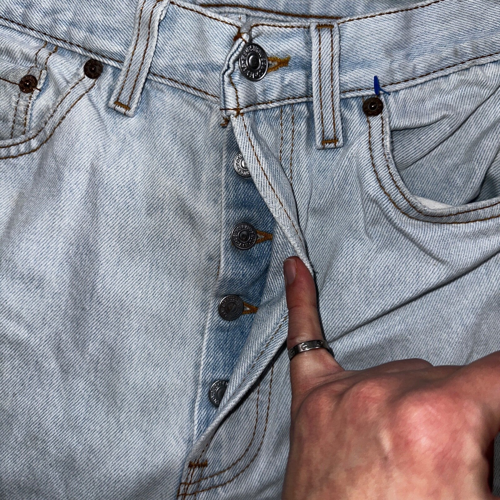 Levis 501 Vintage 90s USA XX Straight Leg Jeans Blue Light Wash 32x34 Act 29x26