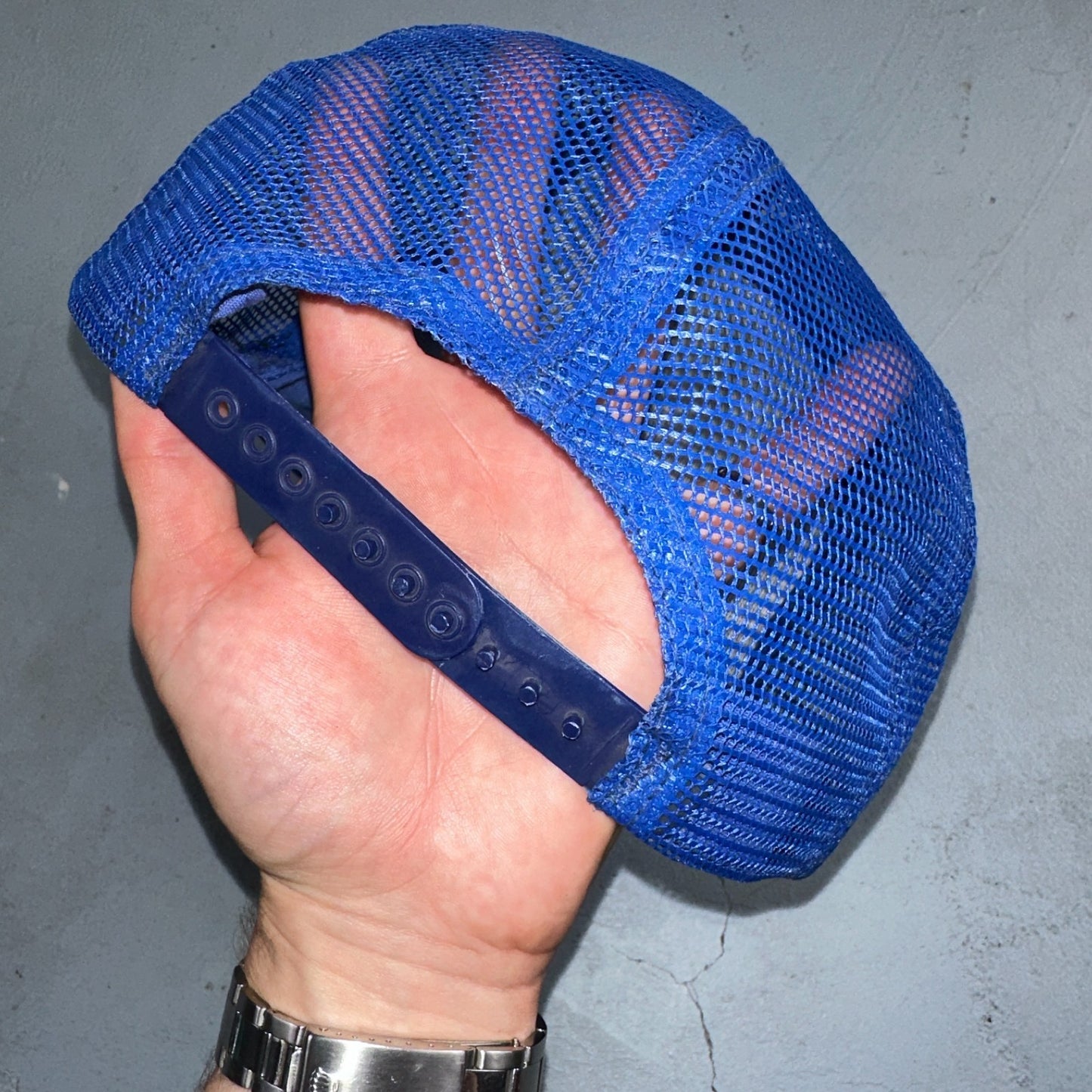 Vintage Pay Less Drug Store Hat Blue Mesh Snapback Pharmacy Promo Trucker Cap US