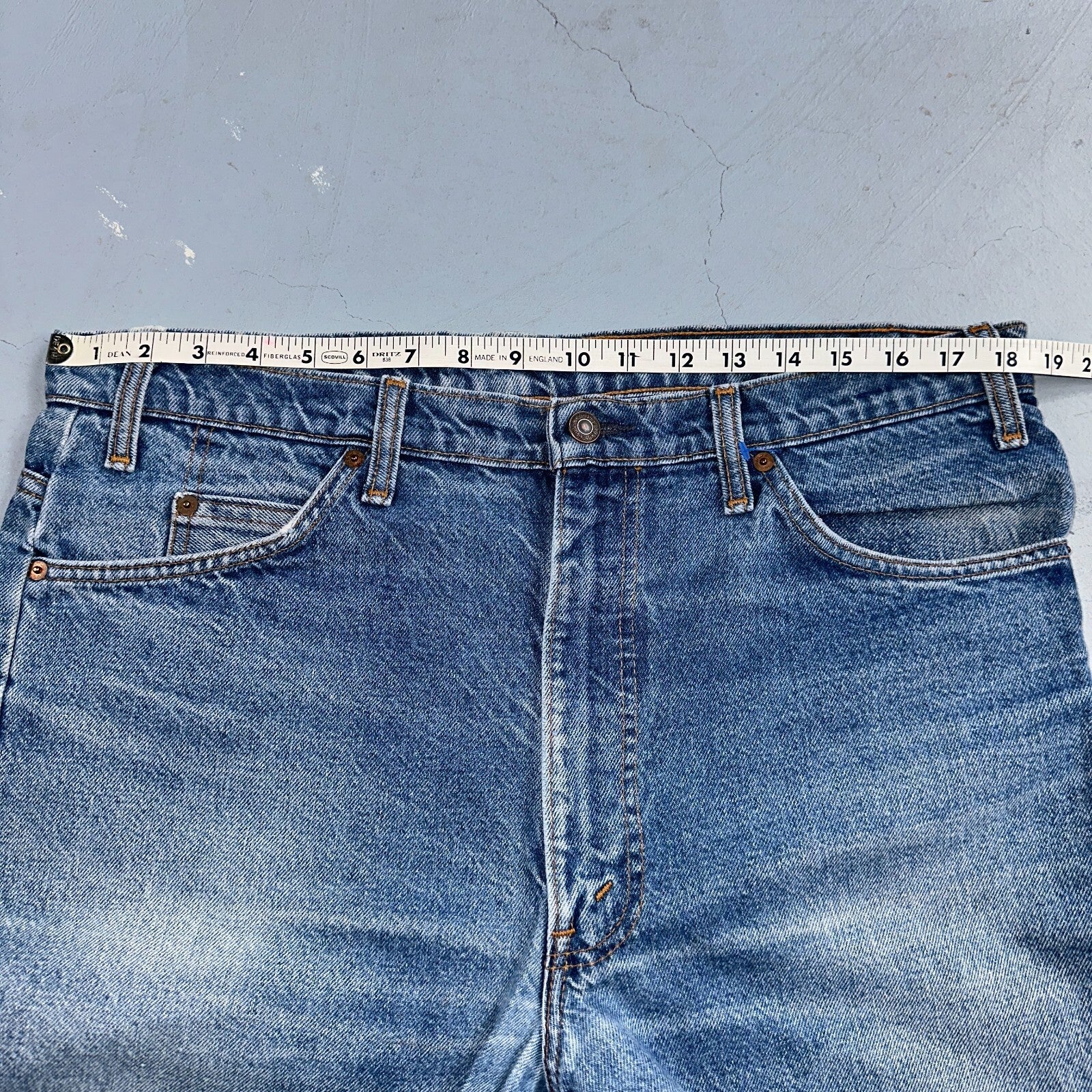 Levis 517 Vintage 90s Canada Orange Tab Bootcut Flare Blue Worn Jeans Act 38x30