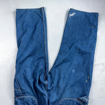 Big Mac Authentic Workwear Men's Bib Overalls 42x30 VTG Wash Blue Jean Denim