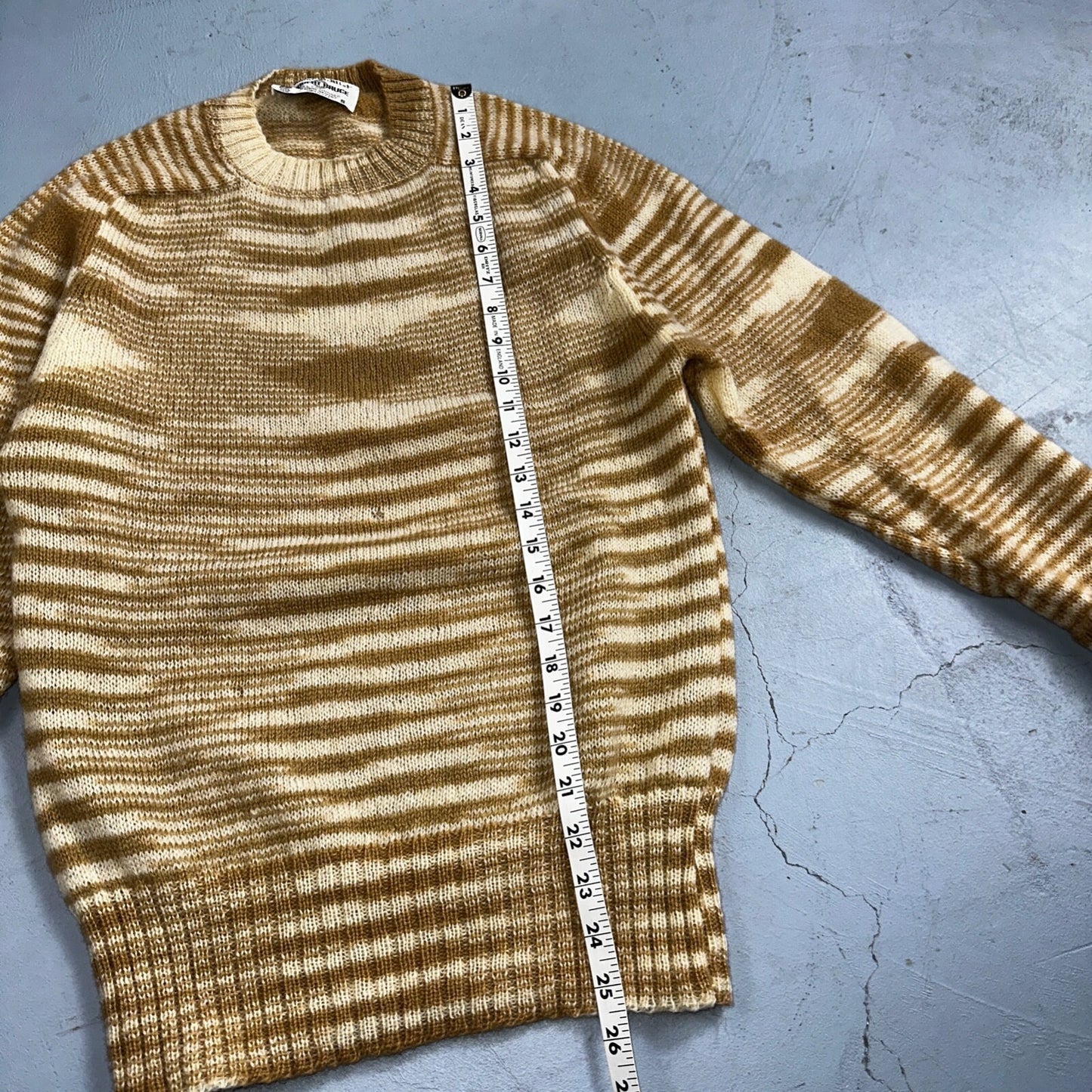 Robert Bruce 1970s Vintage Wool Cardigan Sweater Yellow Mustard Brown Aztec USA