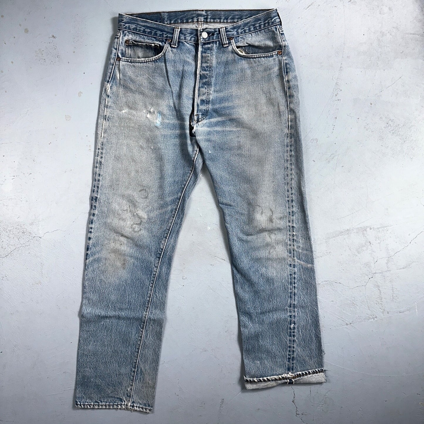 Levis 501 Vintage 80s Redline Selvedge USA XX Jeans Light Wash 36x36 Act 33x32