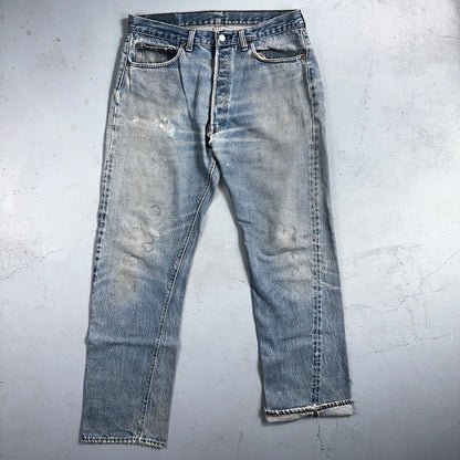 Levis 501 Vintage 80s Redline Selvedge USA XX Jeans Light Wash 36x36 Act 33x32