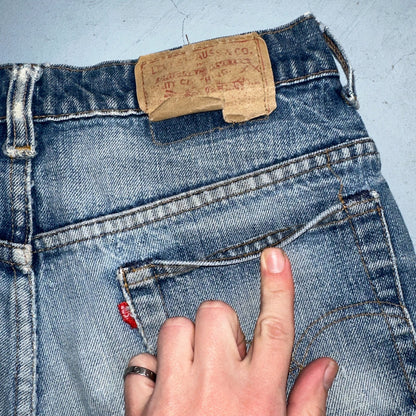 Levis 517 Vintage 70s SS USA Red Tab Bootcut Flare Blue Jeans Talon Act 29x32