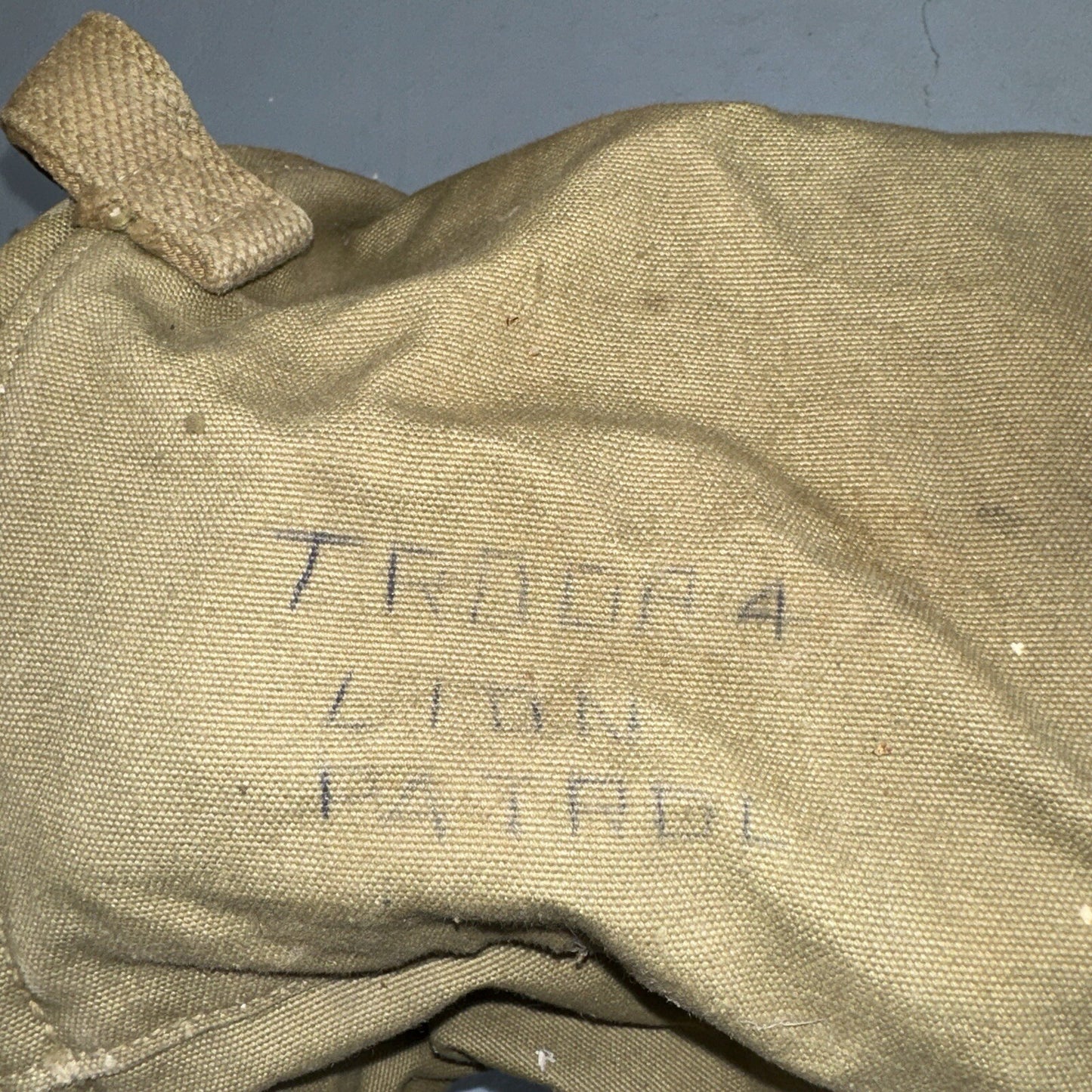 WWII US Army Cavalry Collapsable Folding Canvas Jeep Water Bucket 1943 40s Bag