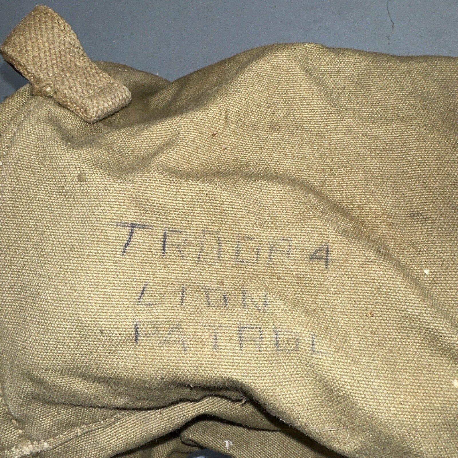 WWII US Army Cavalry Collapsable Folding Canvas Jeep Water Bucket 1943 40s Bag