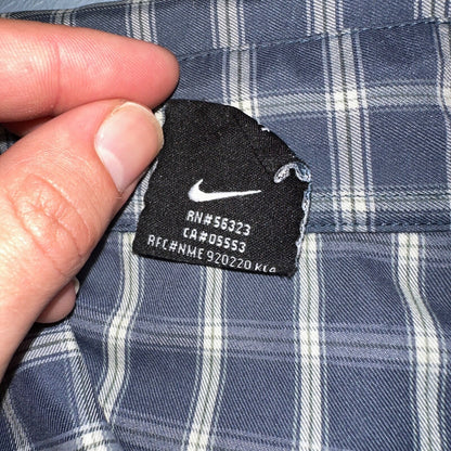 Nike VTG ACG Shirt Mens XL All Conditions Gear Button Hiking Short Sleeve Plaid