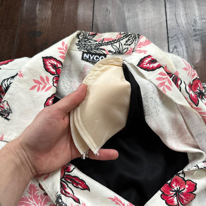 VTG Floral Shirt Womens L 90s New York Clothing Co Cottage Hawaiian 1990s