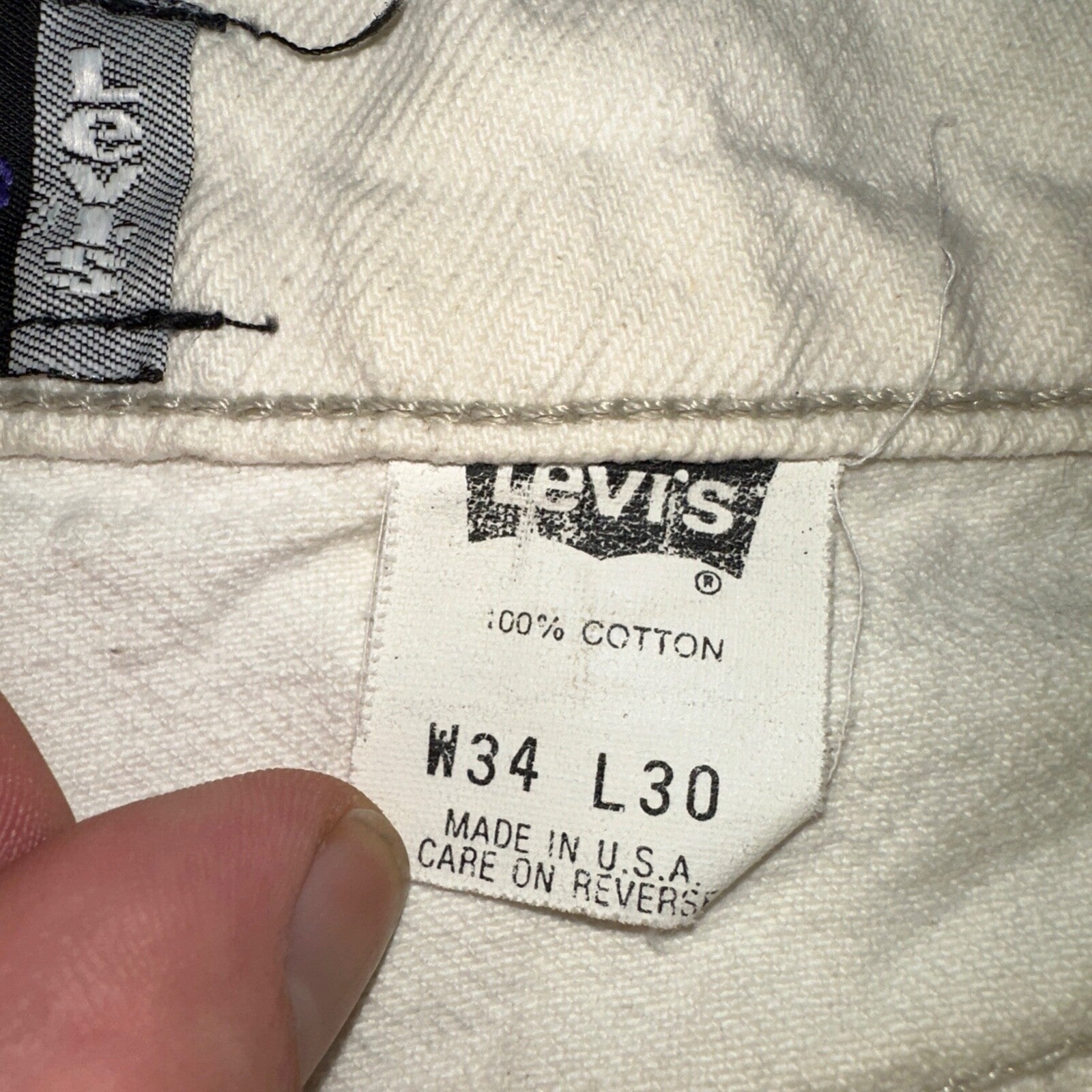 Levis SilverTab Vintage USA 90s Baggy Denim Jeans White Silver 34x30 Act 32x29