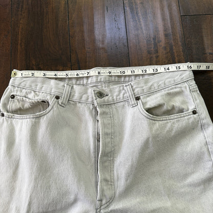 Vintage 90s Levis 501 USA 36x30 Tag Jeans 80s Blue Light Bleach Wash Act 32x29