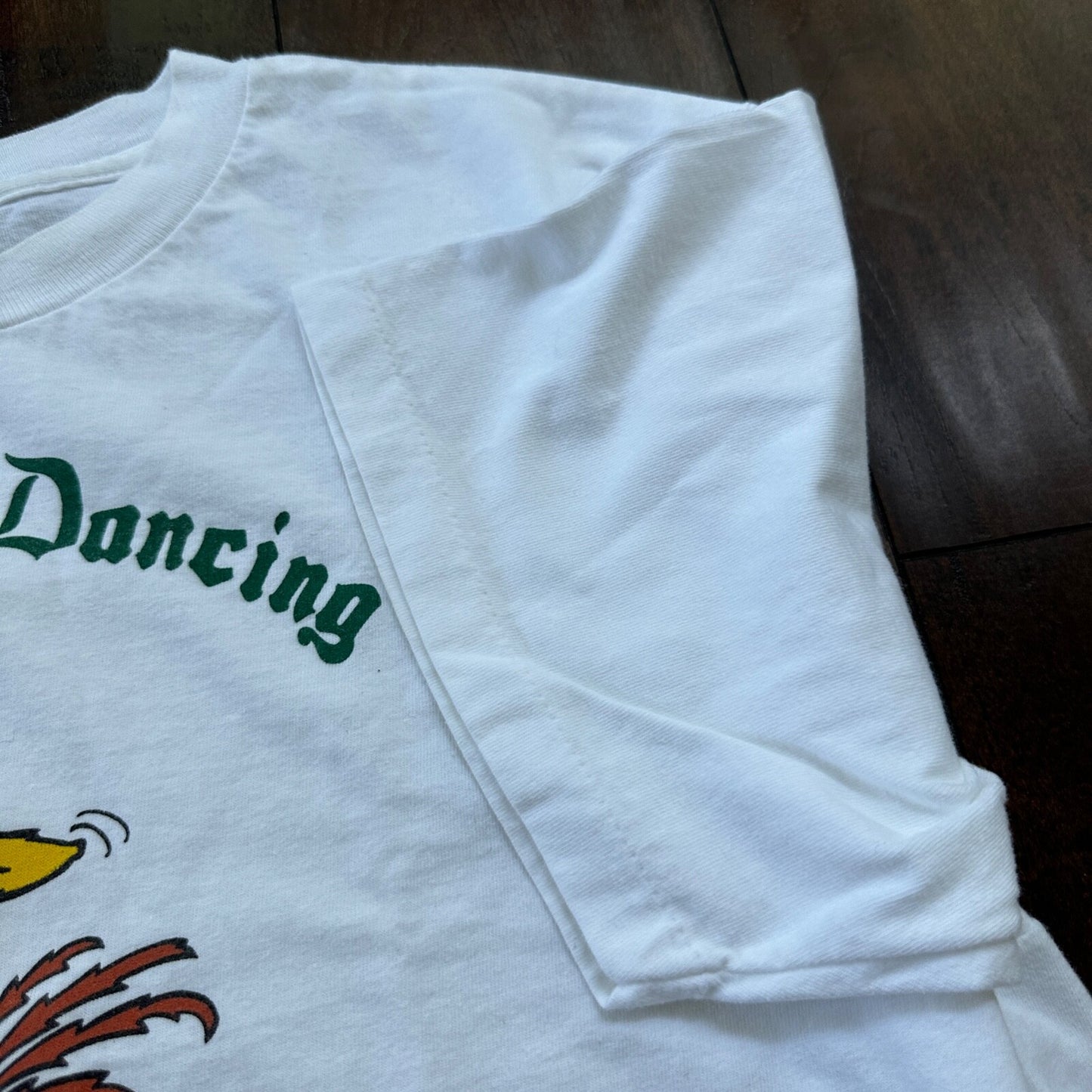 Oneita Chicken Dance Funny VTG T Shirt Oregon Humor Animal Farm 90s Oktoberfest
