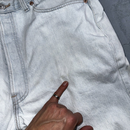 Levis 501 Vintage 90s USA XX Straight Leg Jeans White Light Wash 38x30 Act 34x29