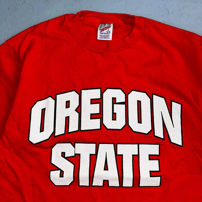 Oregon State OSU Jerzees 90s VTG T Shirt Orange College University Team Beavers
