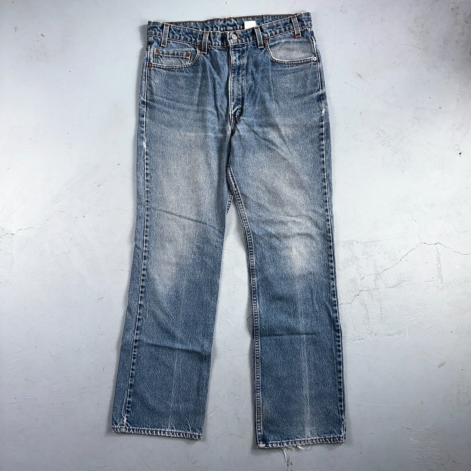 Levis 517 Jeans Mens 36x34 Black Denim Bootcut Red Tab USA Vintage 90s 34x32