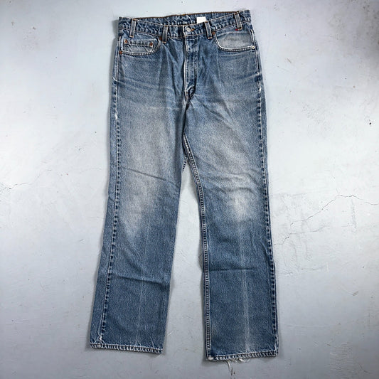 Levis 517 Jeans Mens 36x34 Black Denim Bootcut Red Tab USA Vintage 90s 34x32