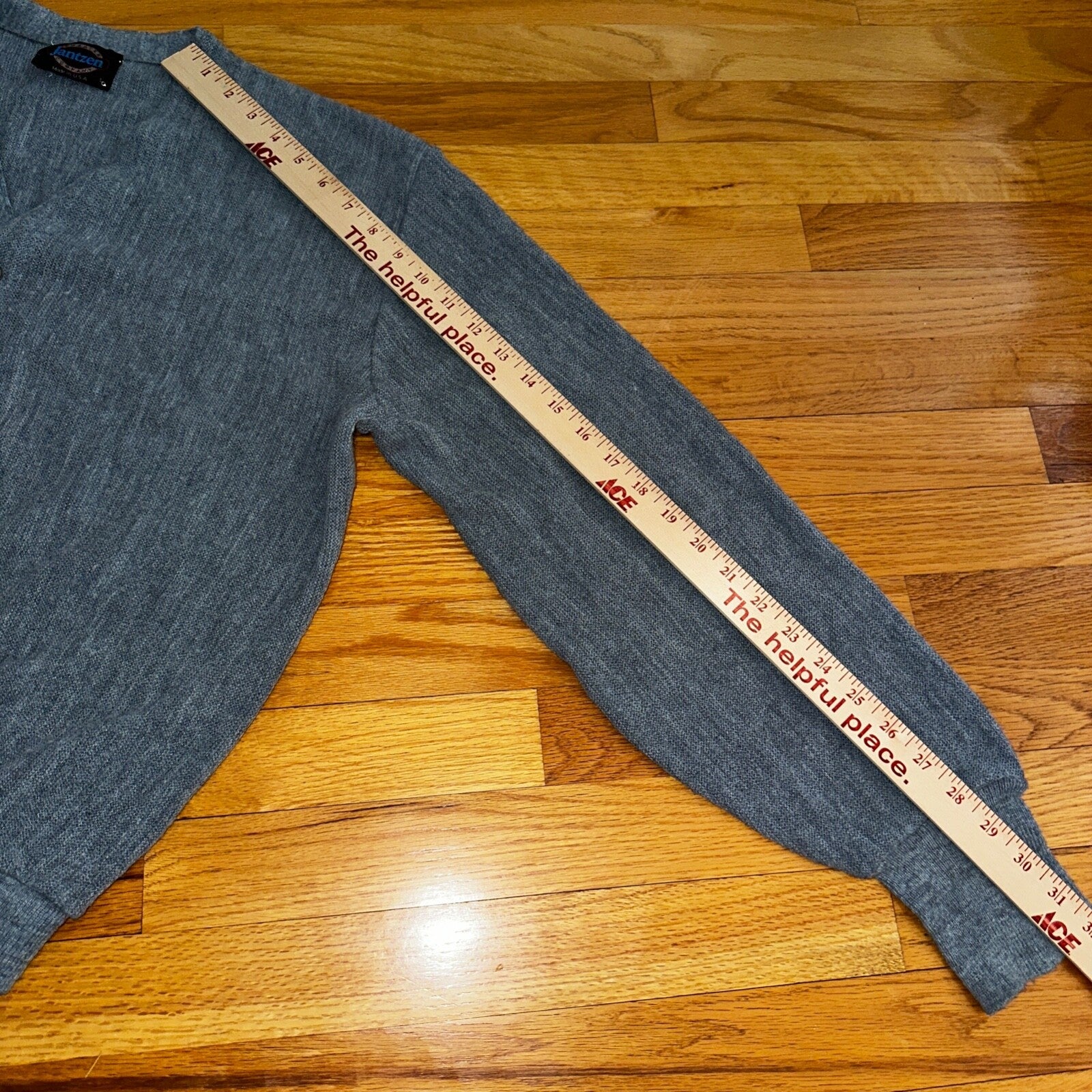 Vintage Jantzen Men’s Large Cardigan Gray Sweater Kurt Cobain 1980s 80s Rare