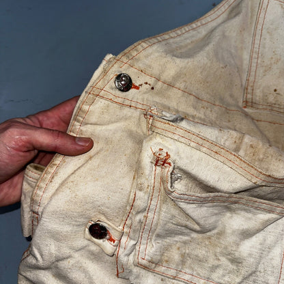 Ben Davis Vintage 60s Yellow Tag Canvas Overalls Pants Union 1960s USA Thrashed