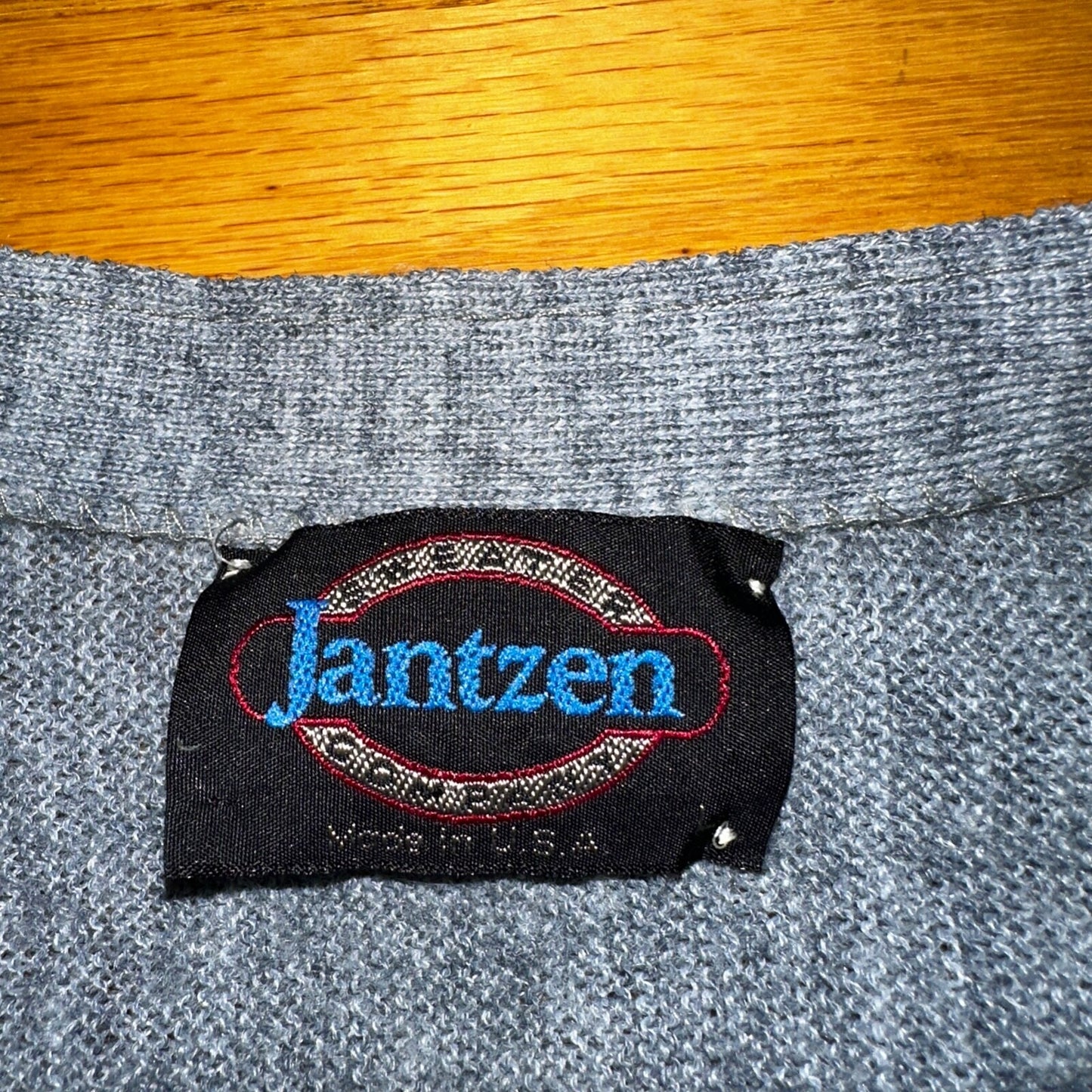 Vintage Jantzen Men’s Large Cardigan Gray Sweater Kurt Cobain 1980s 80s Rare