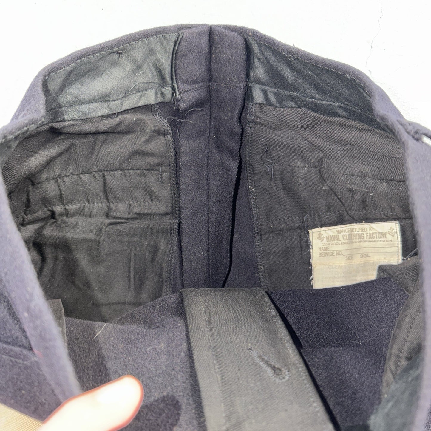 VTG 40s WWII US Naval Clothing Factory Wool Sailor Pants Navy 30L Bell Bottoms