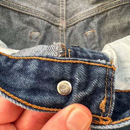 VTG Levis 501 XX Button Fly 90s USA Jeans Denim Straight Capri 34x30 Act 31x25