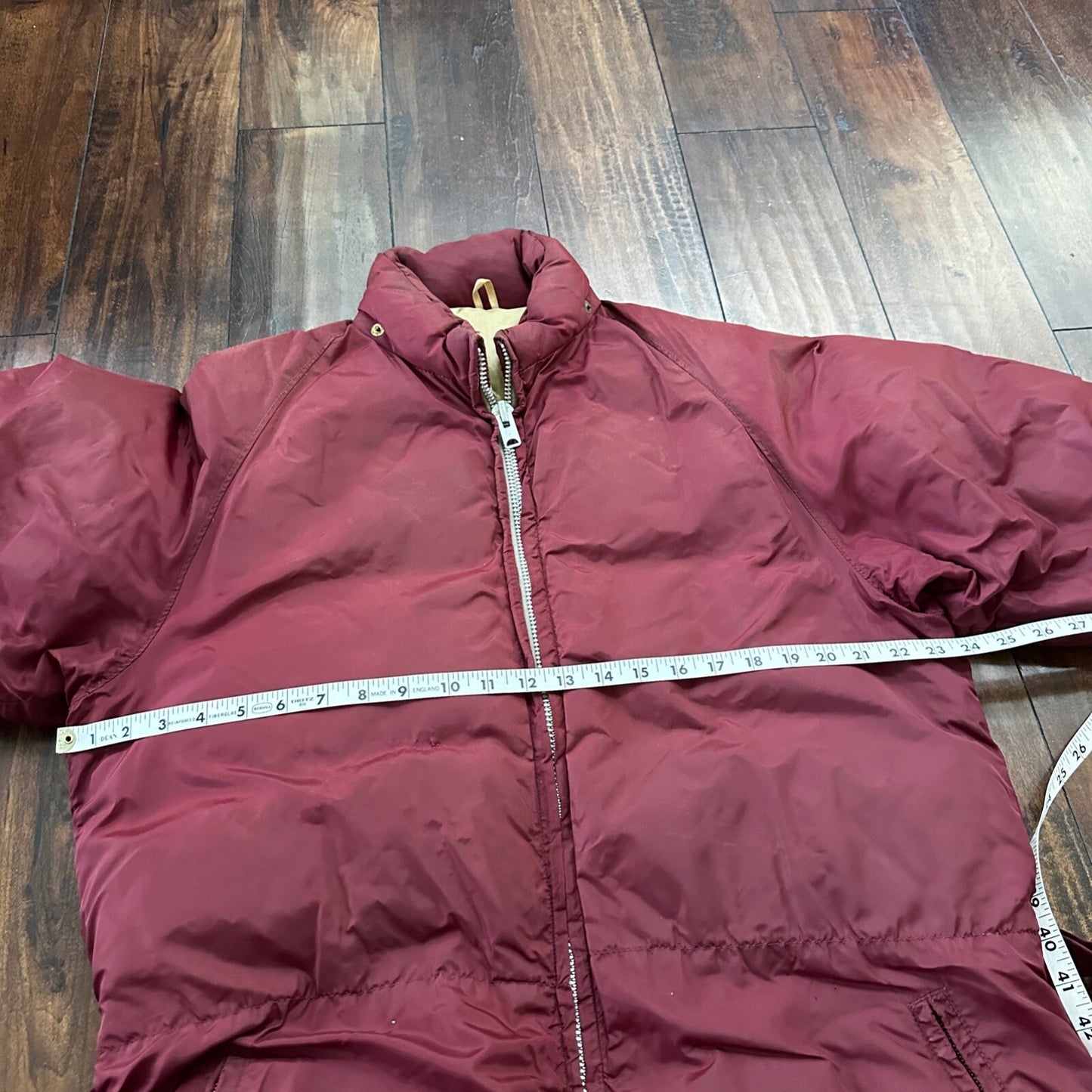 Vintage 1960s Goose Down Alp Sport Jacket L Ski Parka Coat Red Talon zip Bauer